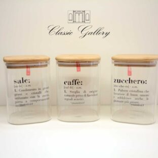 Set 3 Barattoli  Cucina Con Tappo Ermetico