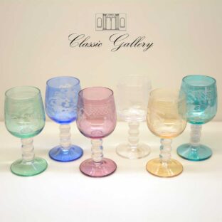 6 Bicchierini Colori Assortiti "Intagliati"