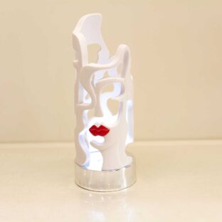 Lampada "Bacio" Su Base Argento