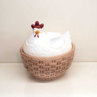 Scatola Ovale Con Coperchio "Gallina"