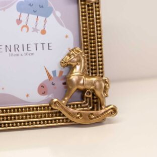 Cornice Portafoto Quadrata "Cavallino Oro"