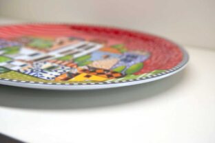 Piatto Torta / Vassoio Paese Mio Rosso
